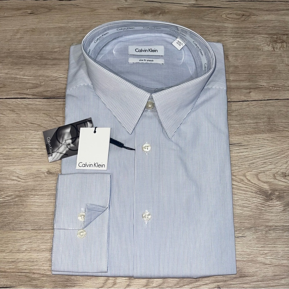 Calvin Klein Slim Fit Stretch Dress Shirt - New! - Sz: 17.5